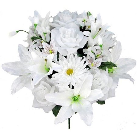 ADLMIRED BY NATURE Admired by Nature GPB0104-WHITE Artificial Lily; White GPB0104-WHITE